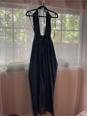 SHEIN Dark Blue Denim Women's Overalls